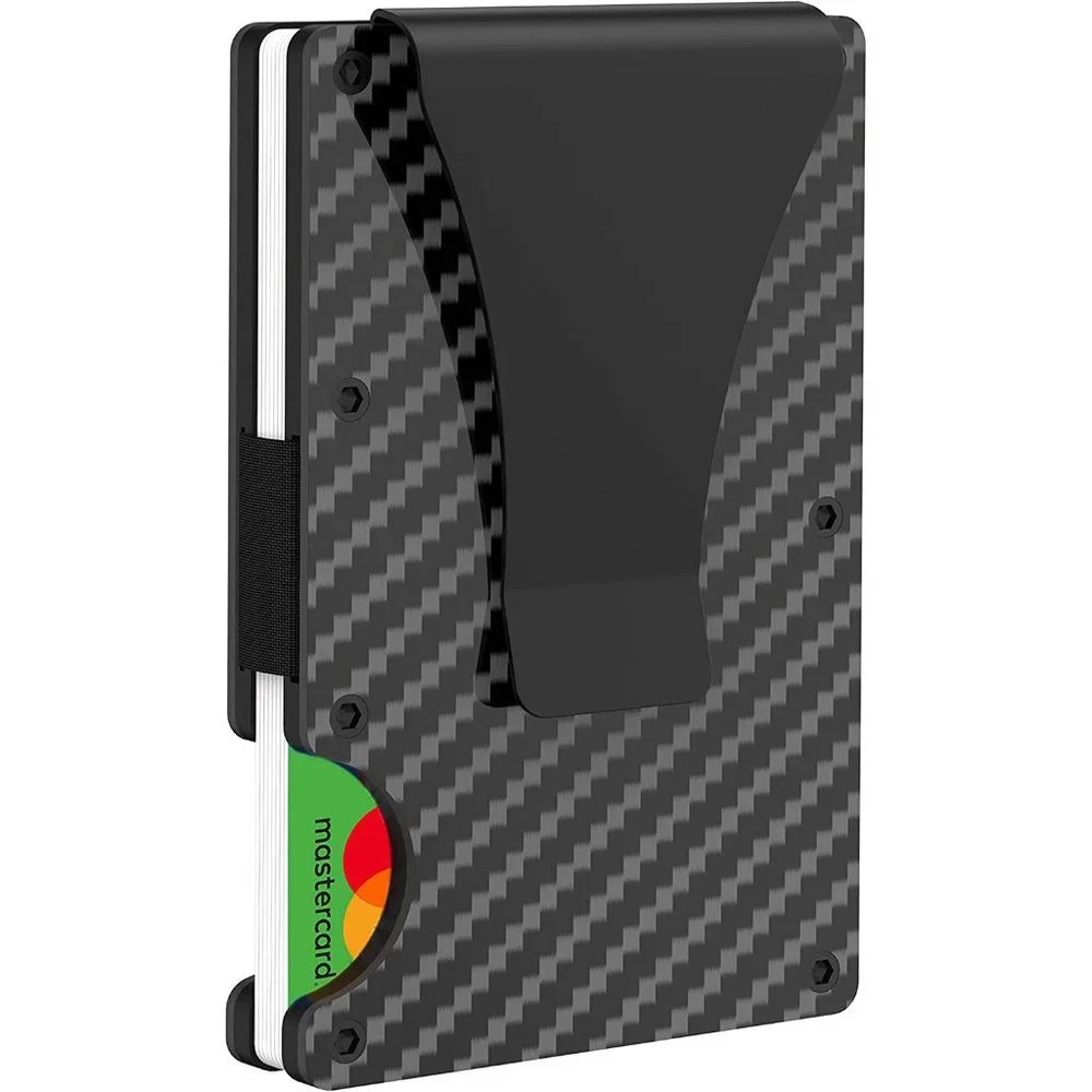 ✨✨BRAND NEW Mens Slim Wallet Minimalist RFID Blocking Money Clip Carbon … - Picture 1 of 8